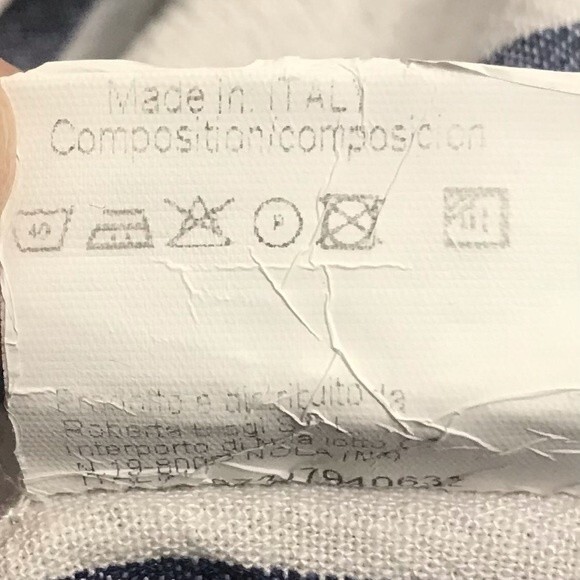 Roberta Biagi Linen Blend Striped Popover Blouse Top S - Picture 8 of 9